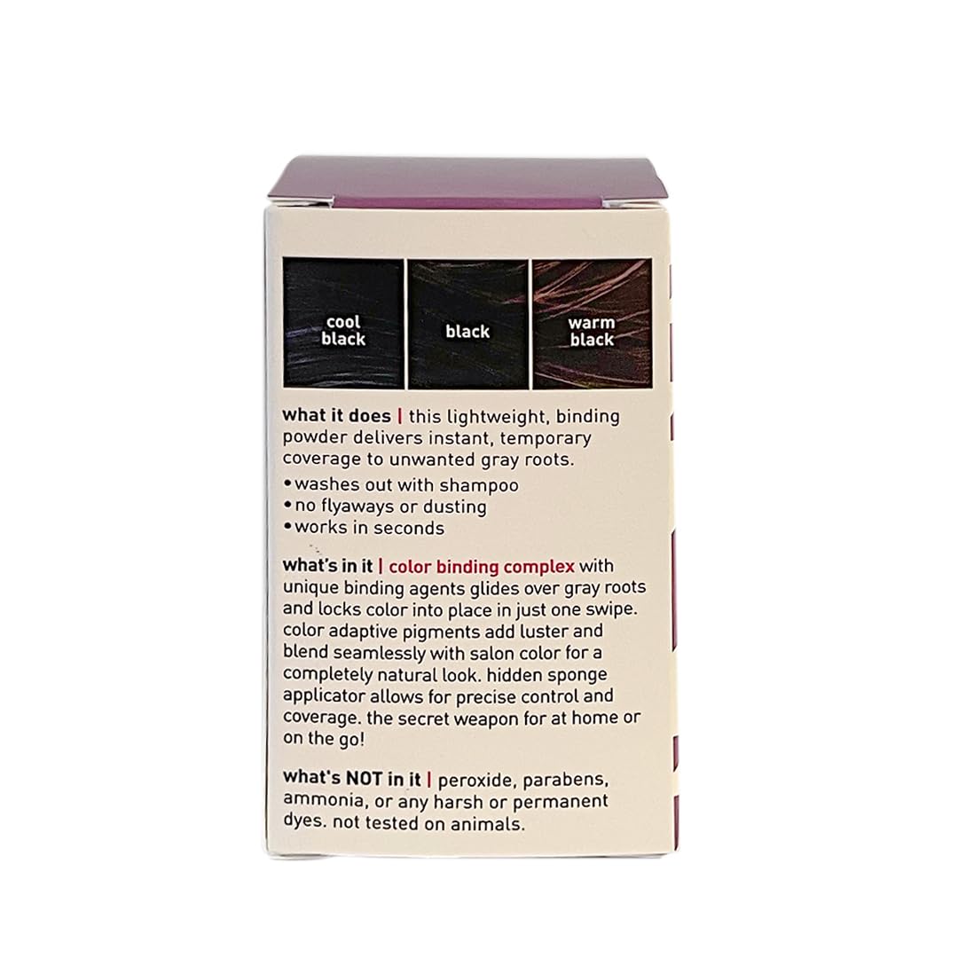 Style Edit Root Touch Up Powder | Temporary Hair Color for Gray Roots and Thinning Hair | Salon-Quality, Transfer-Resistant Hair Concealer | Black, 0.13 oz (Pack of 1)