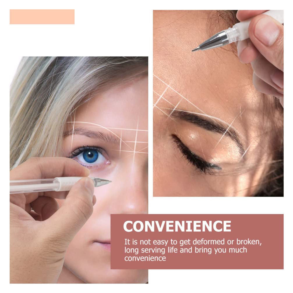 Eyebrow Mapping Pen Microblading Eyebrow Pen Microblading Pen Skin Marker Pen Eyebrow Makeup Position Mapping Mark Tools for Eyebrow Lip Skin Artists Marking Pen (4 pens + 8 replacement refills)