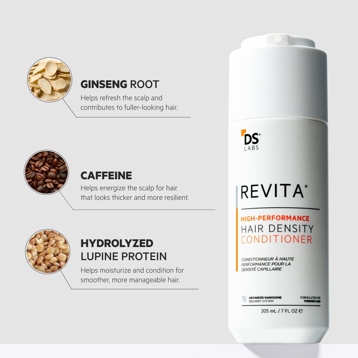 DS Labs Revita Hair Density Conditioner for Fine & Thinning Hair, 205 mL