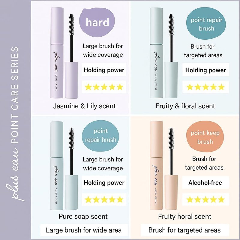 Plus eau Point Repair Hair Finishing Stick - Baby Hair & Edge Control, Strong Hold Hair Mascara for Bangs & Hairline, Made in Japan, Fruity Bouquet Scent