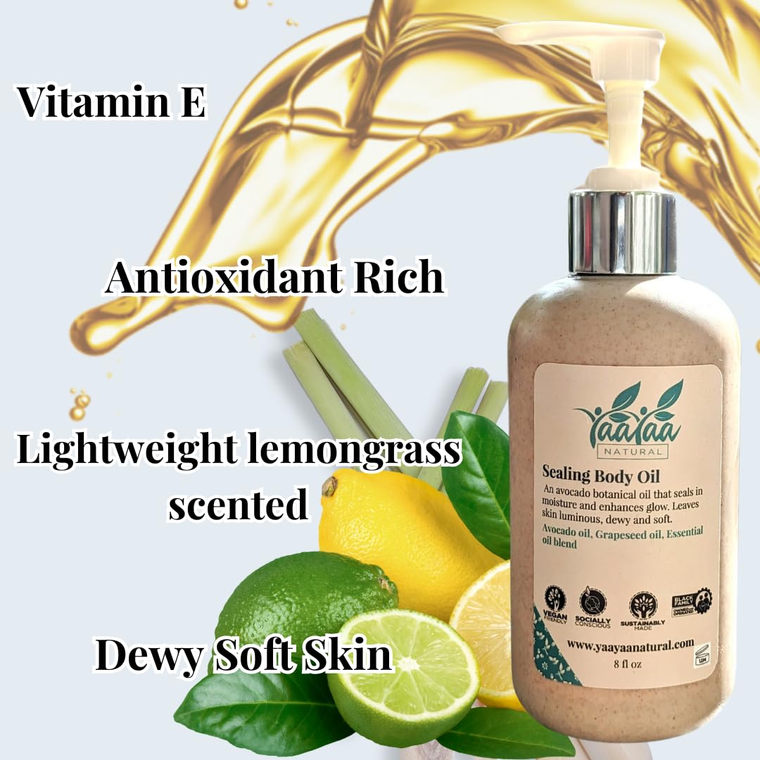 Summer Citrus Scent Body Oil - Natural Bug Repellent, Non-Greasy Moisturizer - 8 oz Vegan & Cruelty-Free for Dry Skin