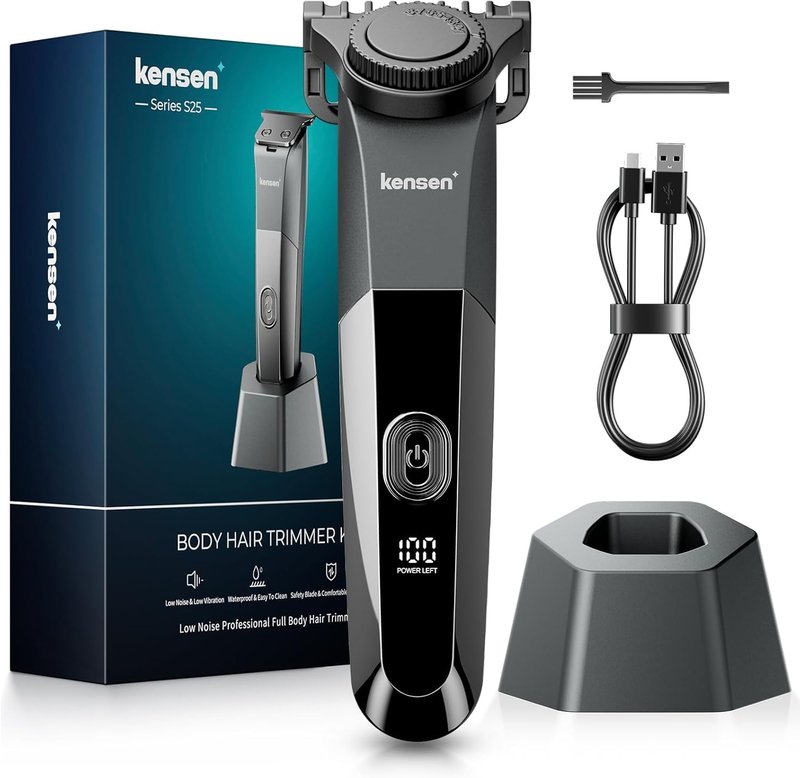 Body Hair Trimmer for Men,kensen Electric Groin & Pubic Hair Trimmer, Rechargeable Ball Shaver Groomer, Mens Body Groomer Kit for Privates, Waterproof, Cordless for Wet/Dry Use