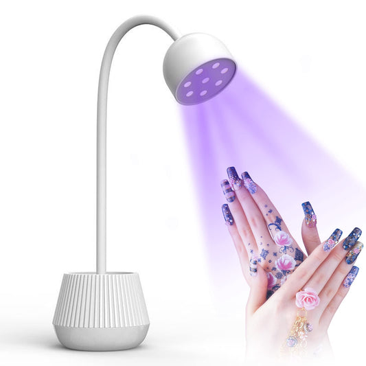 Nail Drying Lamp, 24W Nail Polish Curing Lamp, 365nm 405nm 360 Degree Rotatable USB Charging Nail Gel Dryer for Salon or Home Use