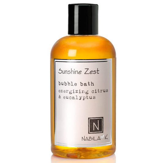 Nabila K Sunshine Zest Bubble Bath with Citrus & Eucalyptus | Natural & Organic, Sulfate-Free, Tear-Free | Luxury Aromatherapy Bath Soak for Sensitive Skin | for Women & Men, 8 oz