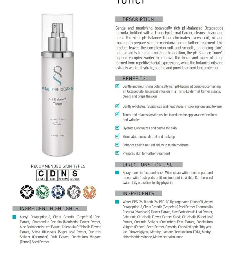 Vitality Precision Skin PH Balance Toner