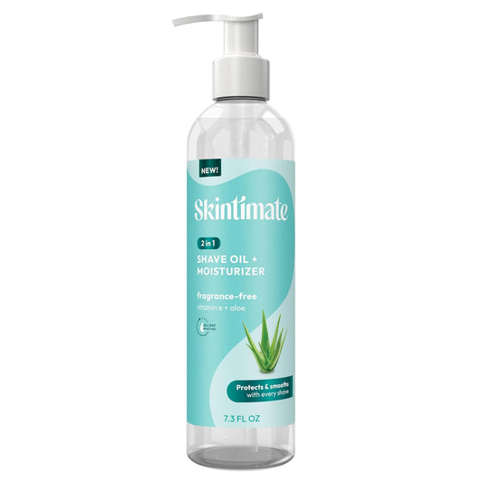 Skintimate 2-in-1 Shave Oil & Moisturizer, Coconut Bliss, 7.3oz | Shaving Oil, After Shave for Women Bikini Area Moisturizer with Vitamin E and Aloe, Shaving Cream Alternative, 7.3 fl oz