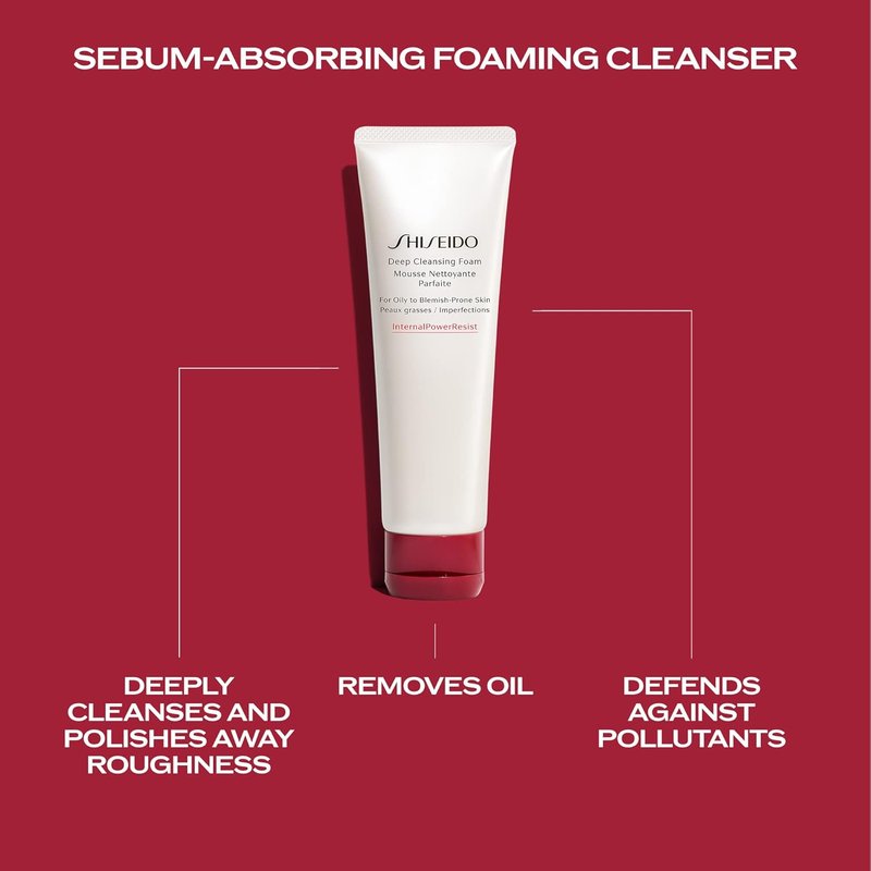 Shiseido Deep Cleansing Foam - Oily Skin Cleanser for Fresh, Smooth Skin | 125 mL