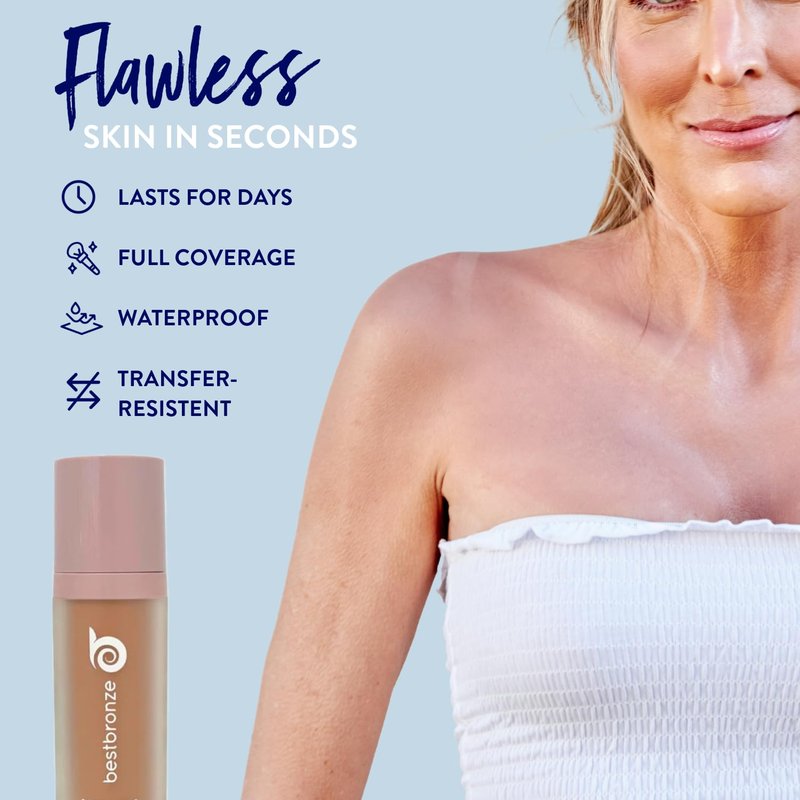 Best Bronze Bombshell Body Makeup - Tattoo Cover Up Makeup & Body Foundation Waterproof - Tattoo Concealer Waterproof for Scars, Varicose Veins Cover Up & Leg Foundation (NW57.5 Deep Natural)