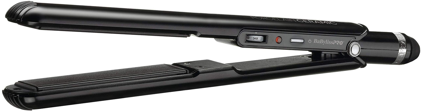 BaBylissPRO Porcelain Ceramic 1" Flat Iron and 1 1/4" Spring Curling Iron Prepack