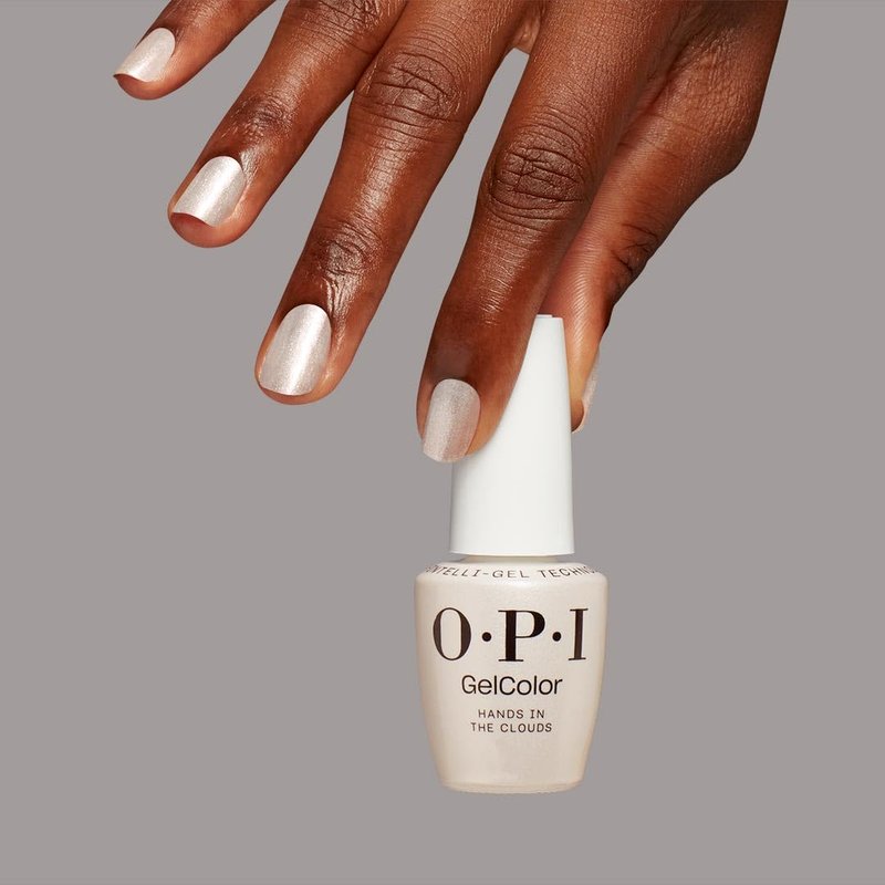 OPI GelColor Hands In The Clouds | Semi-Sheer Pastel White Shimmer LED Cure Gel Nail Polish | Salon-Quality Shine, Long-Lasting Wear | 0.5 Fl Oz | OPI'm Dreaming Collection