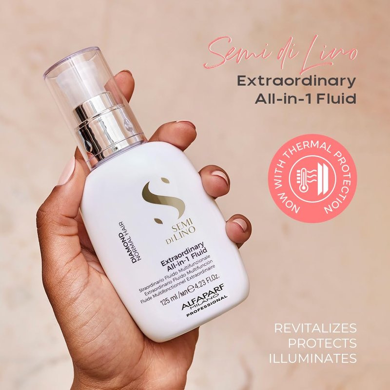 Semi di Lino All-In-One Multi-Benefit Leave In Conditioner Spray with Thermal Protection - Detangles, Softens, Smooths, Controls, Seals Cuticles - Prevents Split Ends - Humidity Protection