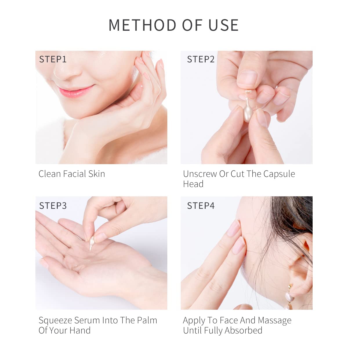 HKH Niacinamide Serum Capsules for Face - Anti Aging Dark Spot Remover Hydrating with Hyaluronic Acid Smoothing & Firming & Fine lines - Travel Friendly (48 ct) (Niacinamide 48pcs)