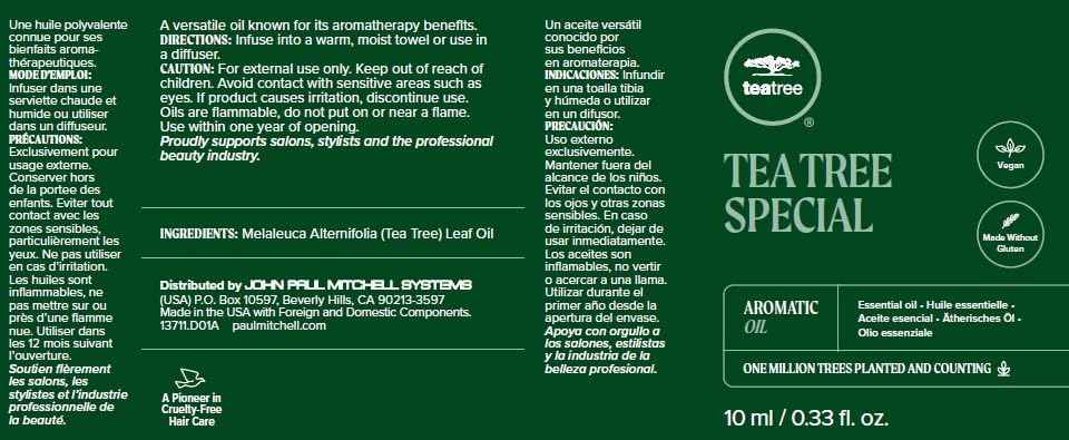 Tea Tree Special Aromatic Oil, For Skin, Hair, Nails + Diffusers, 0.33 fl oz