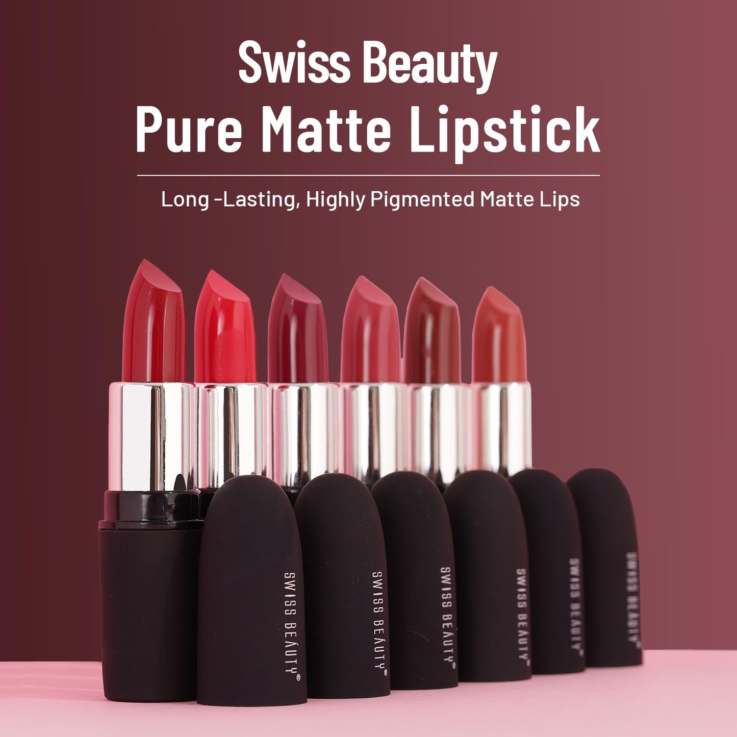 SWISS BEAUTY Pure Matte Creamy Lipstick | Non-drying, Highly pigmented Lipstick | Shade- Caramel, 3.8gm|