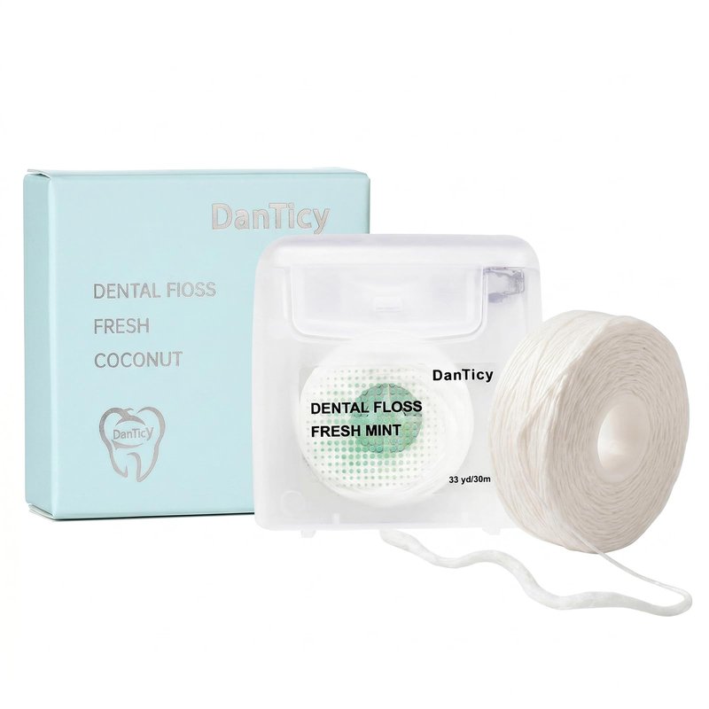 Expanding Shred-Resistant Dental Floss for Implants, Braces & Wide Spaces, Coconut Oil, Waxed, Mint (1)