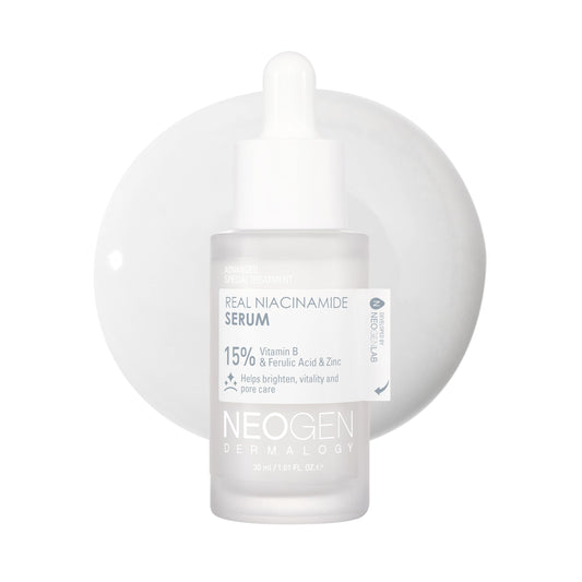 DERMALOGY by NEOGEN Real 15% Niacinamide Serum - Pore Minimizing & Even-Tone Face Serum with Zinc & Ferulic Acid for the Look of Dark Spots & Oil Control, Vegan, Korean Skin Care 1.01 oz (30 ml)