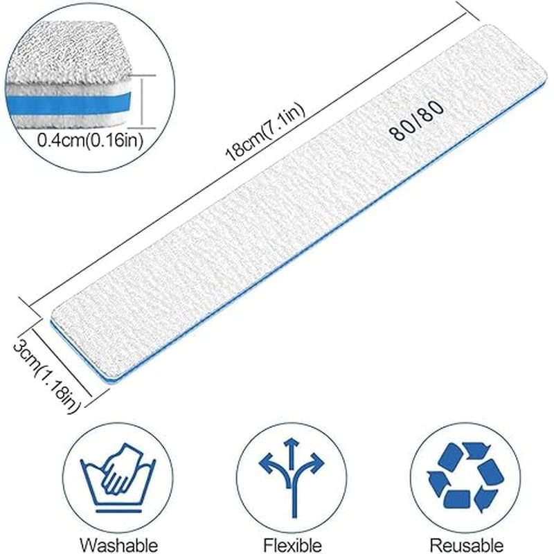 100 Pcs Nail Files for Natural Nails - 8080 Grit Nail File, Nail Files and Buffers, Strong Nail File for Acrylic Nails, Toe Nail Files, for Home and Salon Use