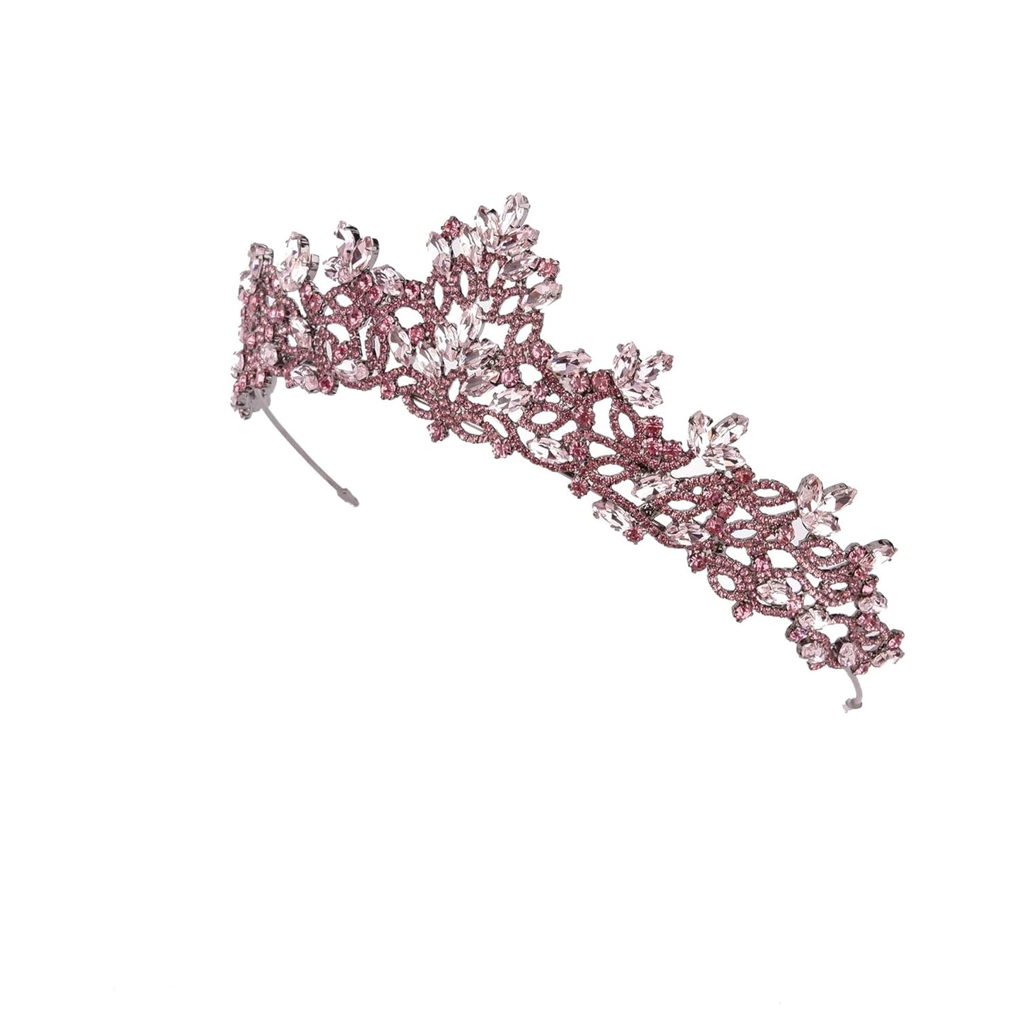Handmade Pink Tiara for Women - Sparkling Rhinestone Crown for Bridal, Prom, Pageant & Birthday | Elegant Headpiece