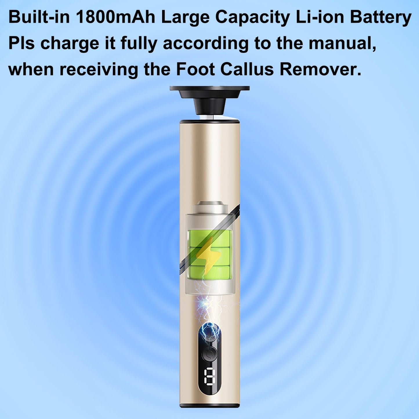 Chu&LiuXung Electric Callus Remover for Feet, Rechargable Fold Electric Foot Callus Remover Tool with Sandpapers,9 Adjustable Speed with Replaceable Grinding Heads for Callus,Cracks and Nails