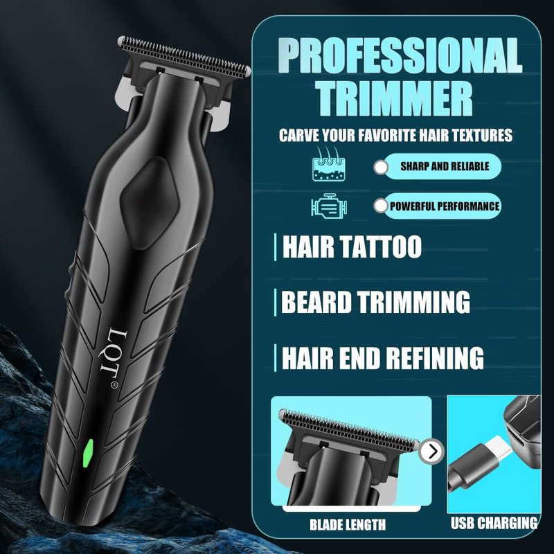 LQT Hair Clippers for Men, Professional Mens Hair Clipper Set with LED Display, Cordless Beard Trimmer Grooming Kit with Multiple Guide Combs, Cape, Storage Bag for Home & Salon Use