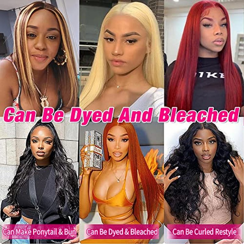 Subella 13x5 HD Lace Front Wigs Human Hair Pre Plucked Hairline with Baby Hair 220% Density 12A Transparent Straight Human Hair Wigs for Black Women (18inch)
