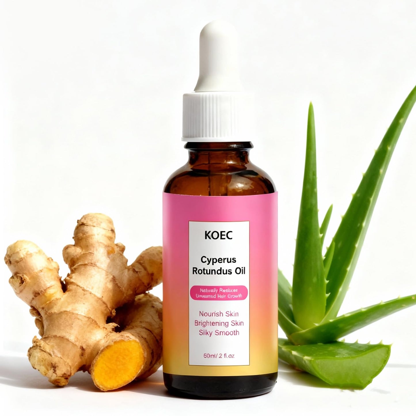 Organic Cyperus Rotundus Oil for Hair Removal - 100% Pure Natural Hair Inhibitor for Face & Body, Slows Regrowth for Smoother Skin (1)