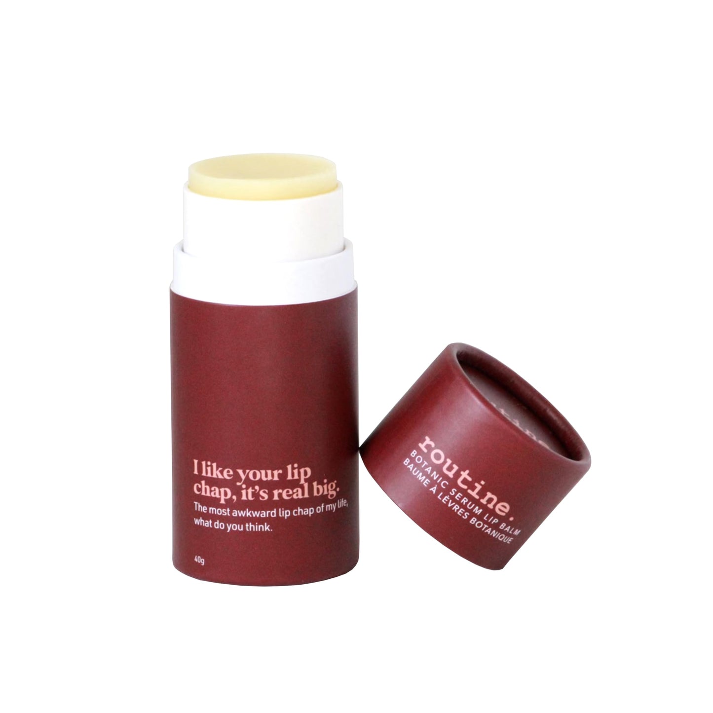 routine. | I Like Your Chapstick, it's Real Big 40g Botanic Serum Lip Balm. Peppermint, Cocoa Butter, Rose & Rosehip
