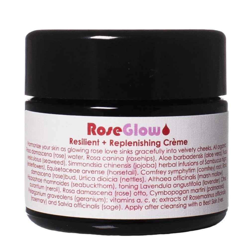 LIVING LIBATIONS - Organic/Wildcrafted Rose Glow Face Creme | Natural, Plant-Based, Clean Beauty (.16 oz | 5 ml)