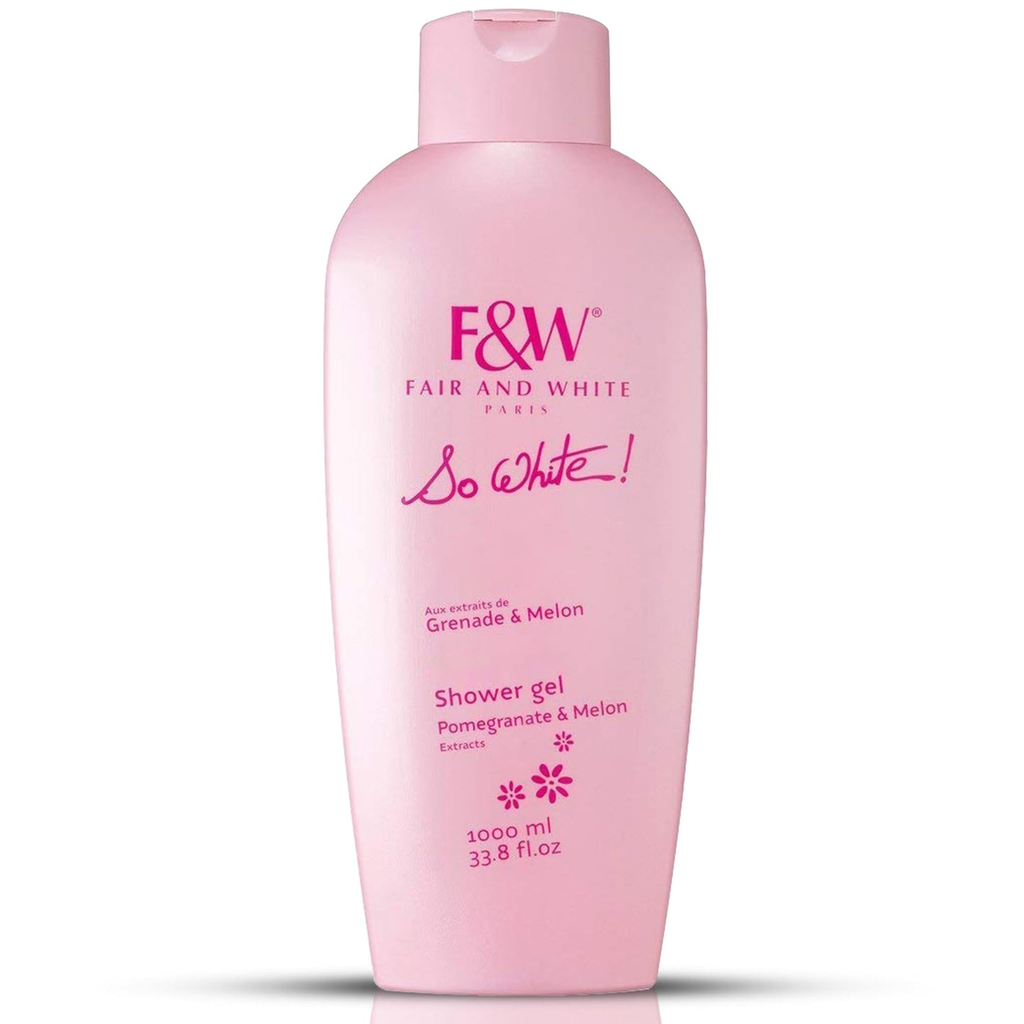 FAIR & WHITE So White Refreshing Brightening Body Wash - 1000ml / 33.8 fl oz - Daily Moisturizing Skin Shower Gel, with Pomegranate & Melon Extracts