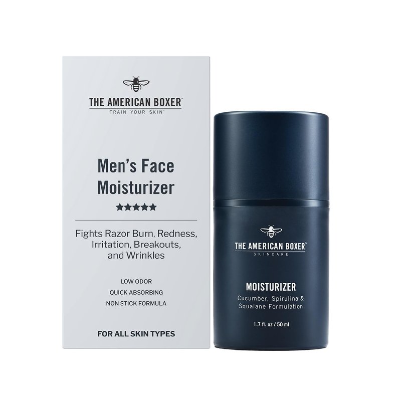 Men's Face Moisturizer - Hydrating Cream for Dry Skin | Soothes Irritation, Reduces Razor Burn & Redness, Quick Absorbing, Anti-Aging Formula