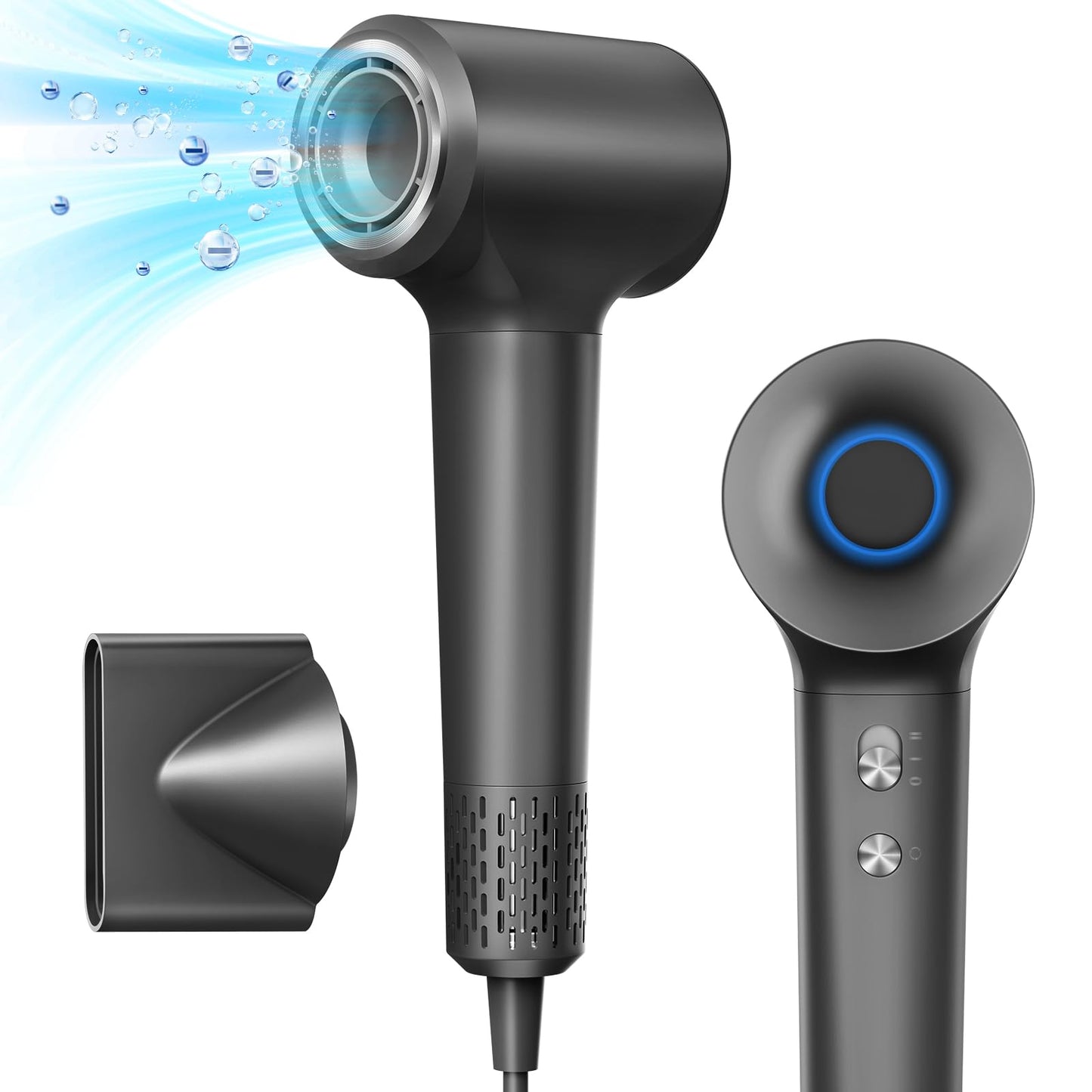 Hair Dryer, Ionic Blow Dryer, 1500W High-Speed Hairdryer with 110000 RPM Brushless Motor for Fast Drying Low Noise, 4 Temps & 2 Speeds with Magnetic Nozzle
