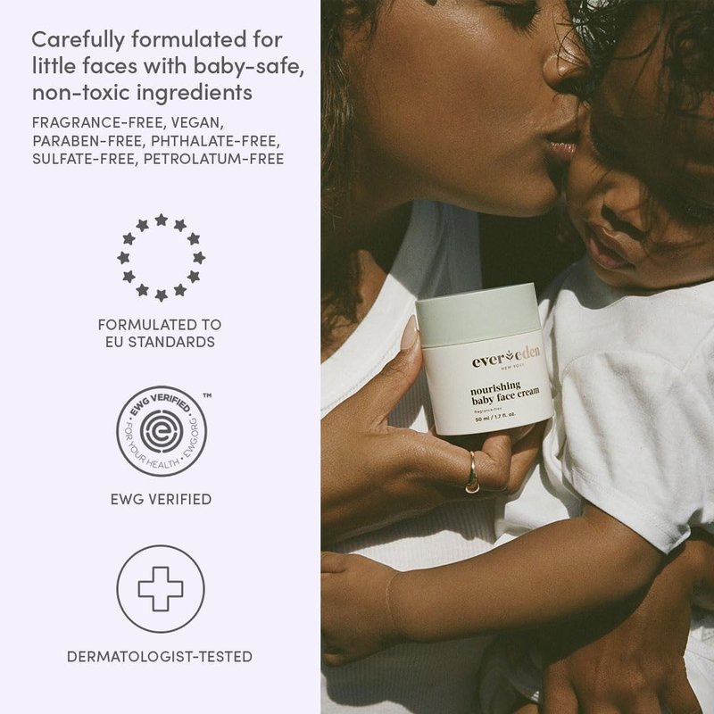 Nourishing Baby Face Cream - Non-Toxic & Fragrance-Free | 1.7 oz Rich Moisturizer with Clean Ingredients