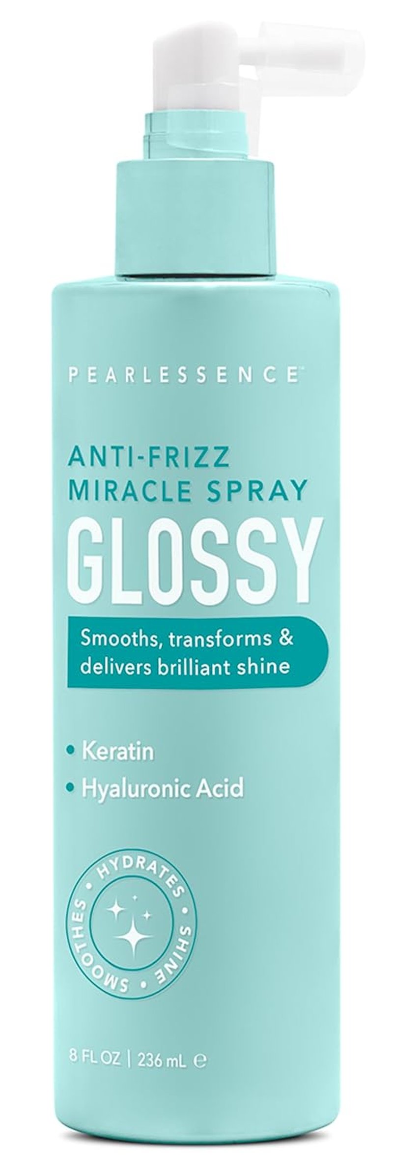 Anti-Frizz Miracle Spray - Hydrating Leave-In Shine Mist with Keratin & Hyaluronic Acid | Smooths & Softens, 8 Fl Oz