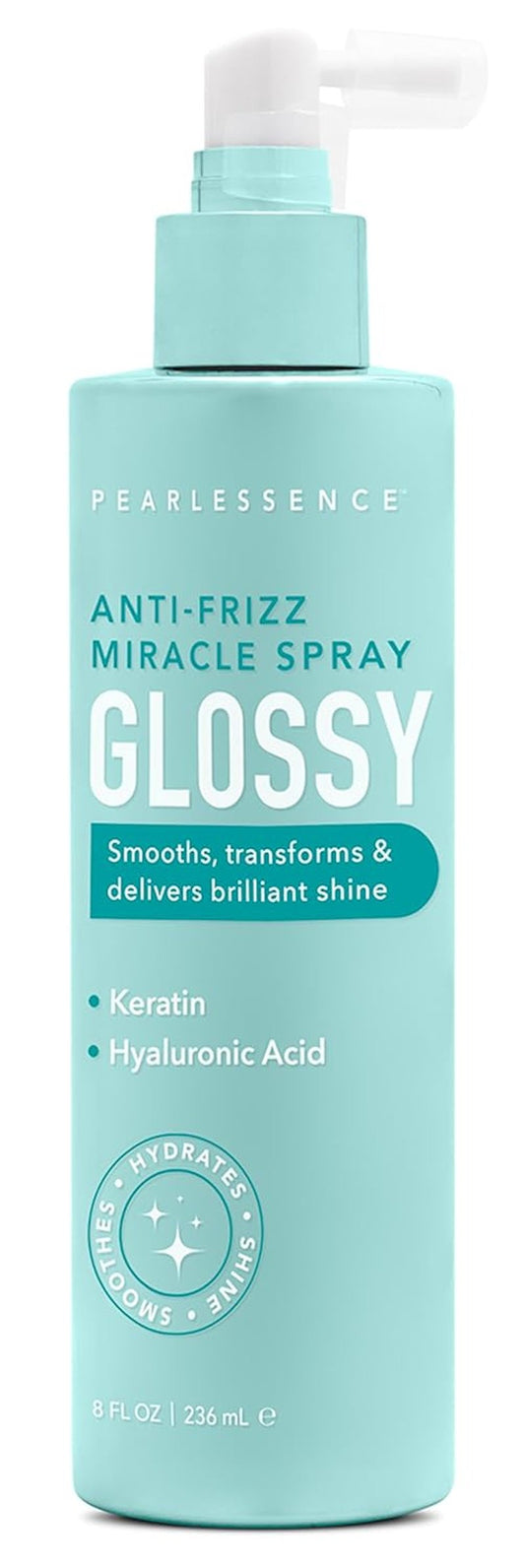 Anti-Frizz Miracle Spray - Hydrating Leave-In Shine Mist with Keratin & Hyaluronic Acid | Smooths & Softens, 8 Fl Oz