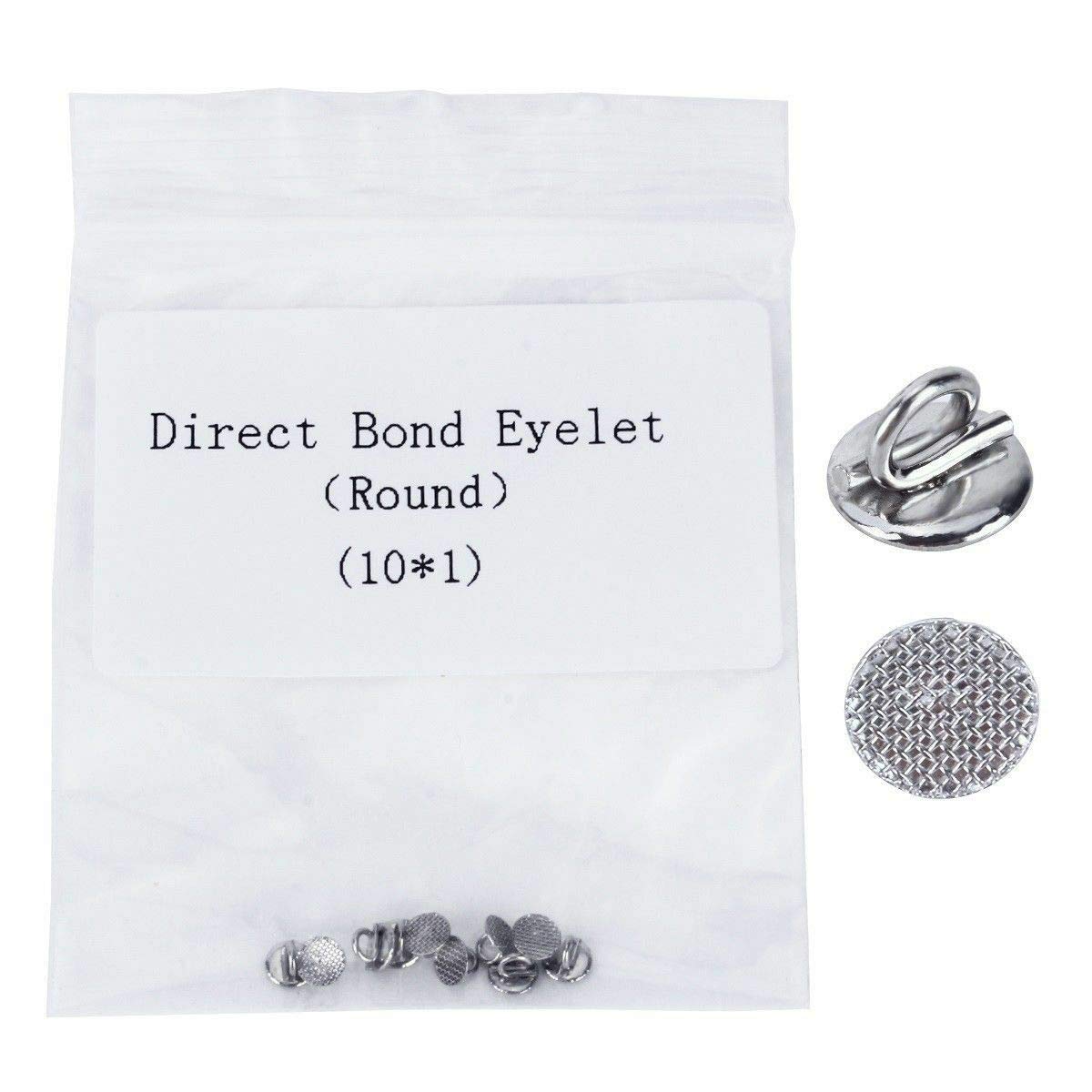 10 Packs Sino Dental Orthodontic Braces Brackets Lingual Buttons Bondable Round Base Eyelets -10pcs/pack (Bond Eyelets)