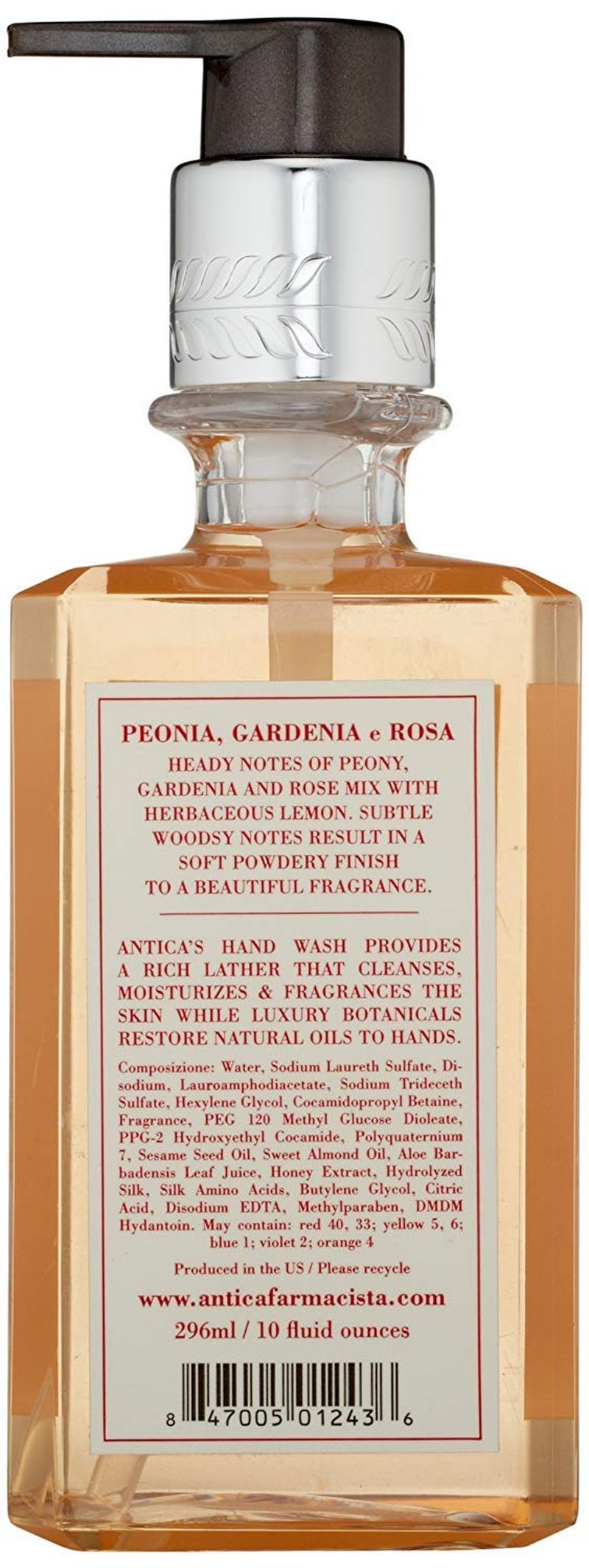 Antica Farmacista Hand & Body Wash - Luxury Nourishing & Hydrating Hand Cleansing Wash - Bath & Body Gift - Peonia, Gardenia & Rosa, 10 fl oz
