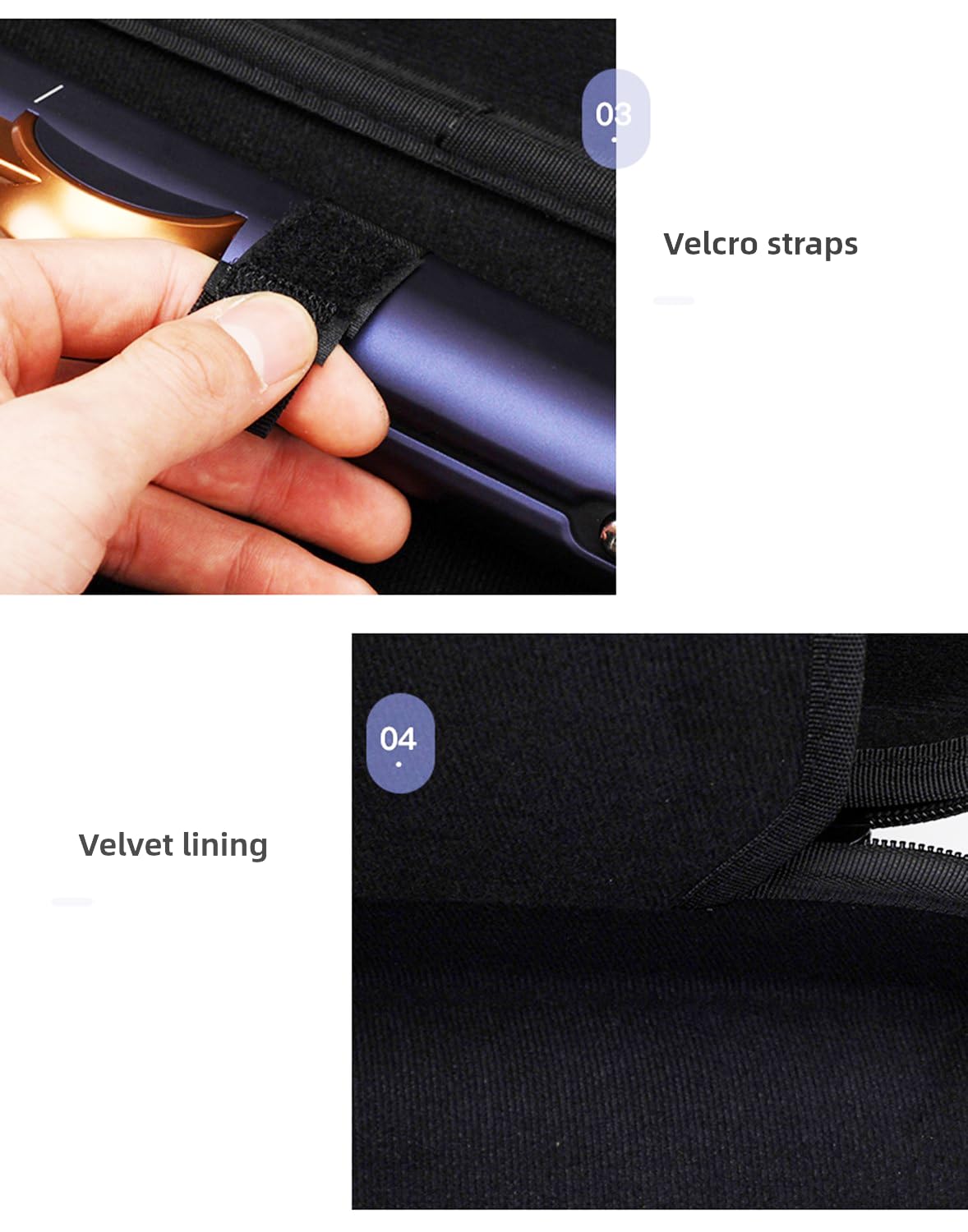 BUBM Travel Case for Airstrait Straightener/Corrale Styler Straightener,Airstrait HT01 Accessories Tools Hard Case, Waterproof Storage Bag - Black