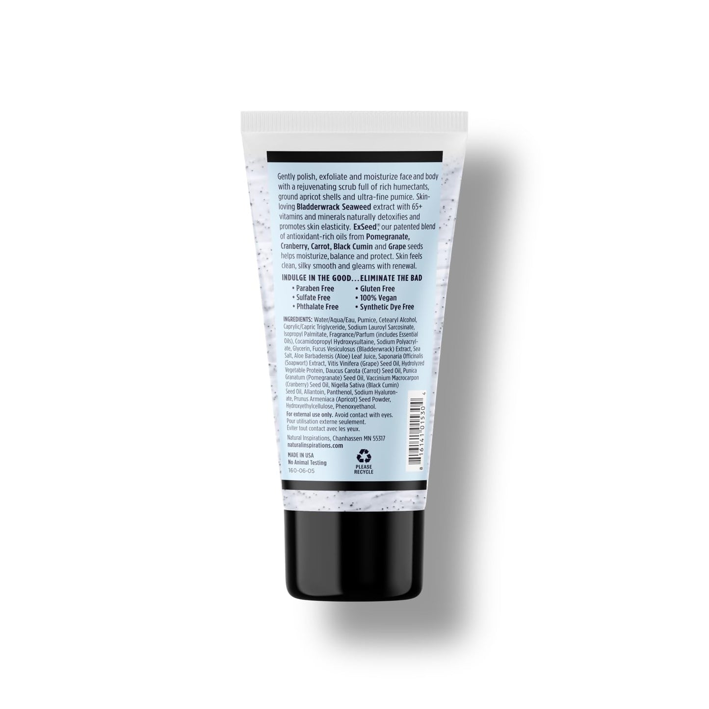 Natural Inspirations Sea Salt Citrus Exfoliating Face + Body Scrub 6oz