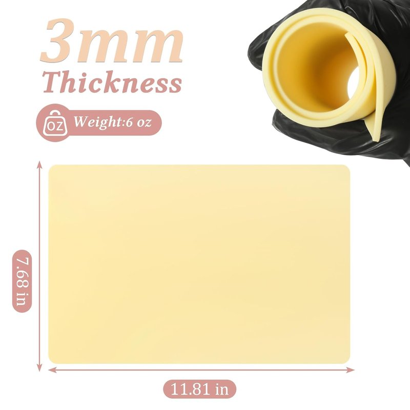 Tattoo Practice Skin - Realistic Double-Sided 3mm Blank Kit | 7.68x11.61 Inches (15 Pcs)