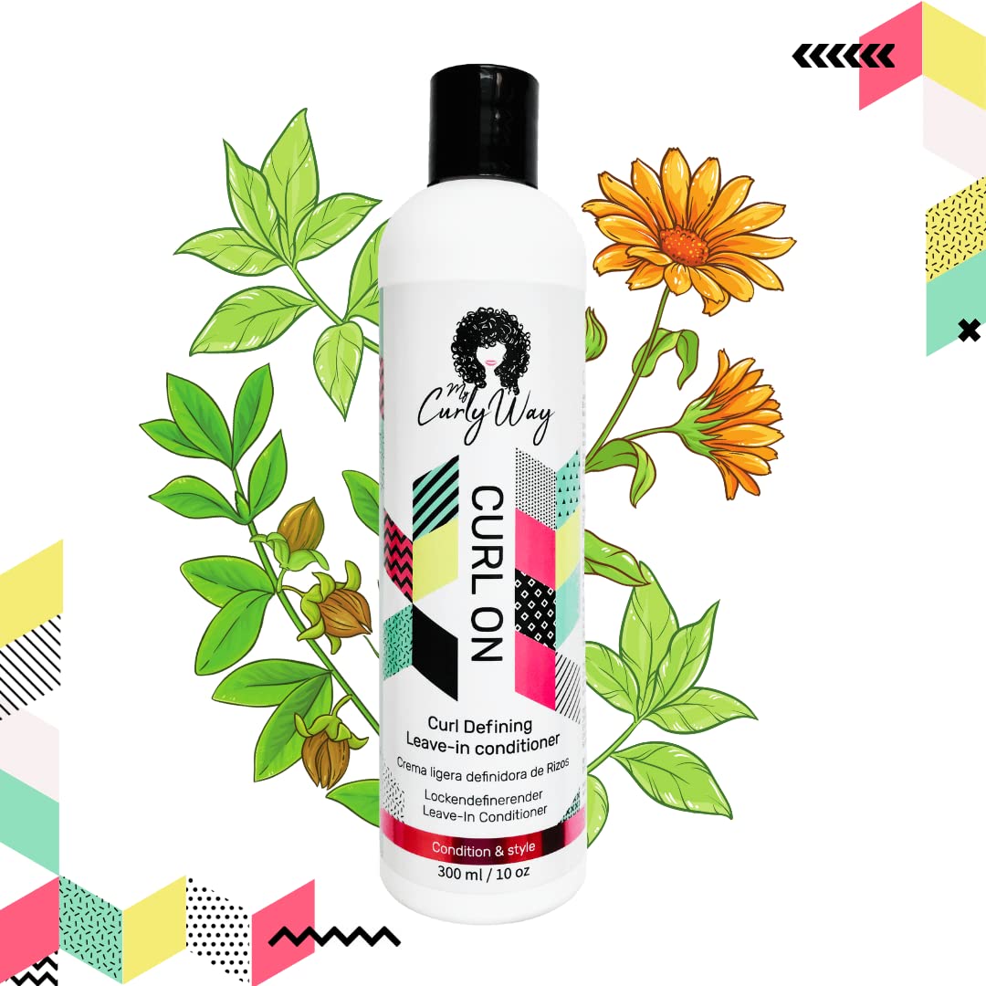 Leave In Conditioner for Curly Hair - Nourishing Fruit & Flower Extracts | 10 Oz Vegan Curl Moisturizer Cream