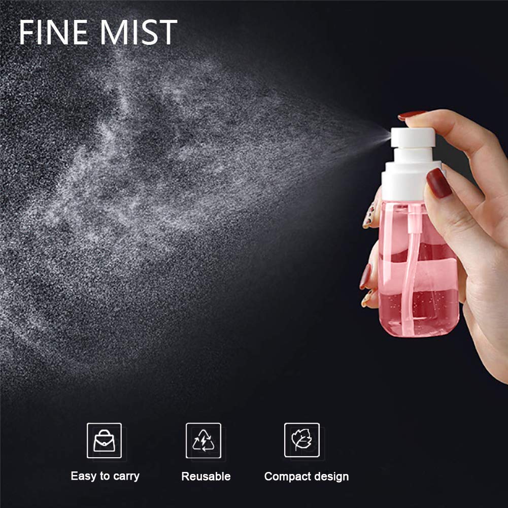 Cosywell Fine Mist Spray Bottle TSA Approved 3.4oz/ 100ml Empty Cosmetic Refillable Travel Containers Plastic Hair Spray Bottle Sprayer for Perfume Skincare Makeup Lotion (3color)