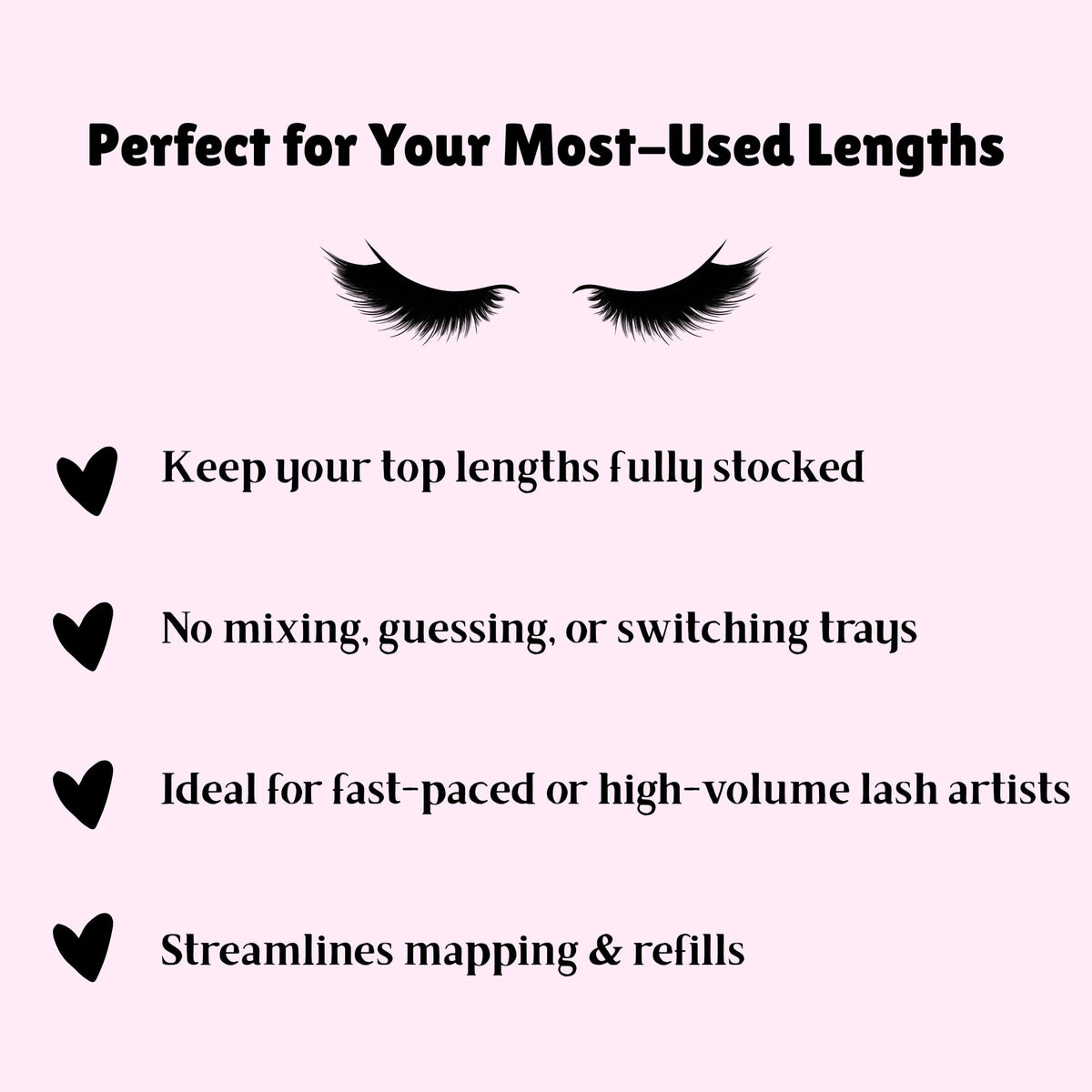 CC Curl Single Length Tray Eyelash Extensions for Professional Use, Ultra Black, (11mm / 0.03mm), 16 Rows, New Lengths Lash Co.