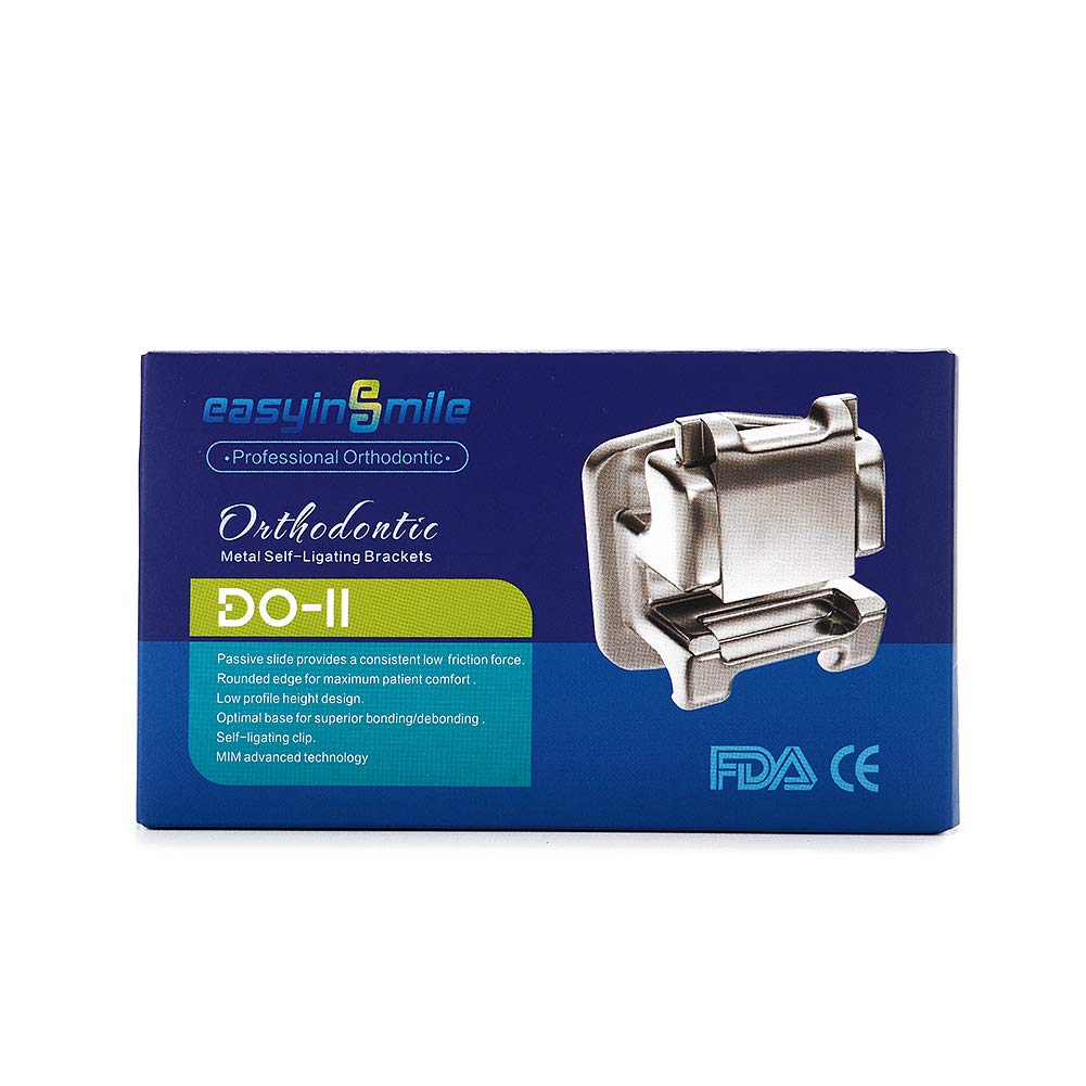 SNAWOP Orthodontic Self-Ligating Brackets 20PCS Dental Metal Braces with Open Tools Slot. Roth 022 3-4-5 with Hooks