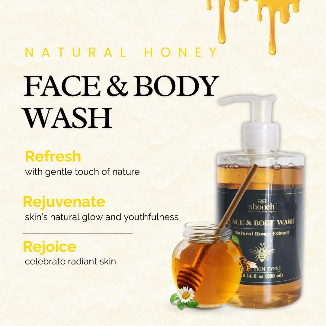 Shoneh Face & Body Wash – Natural Honey Extract [PH 5.5] – Suitable for ALL Skin Types