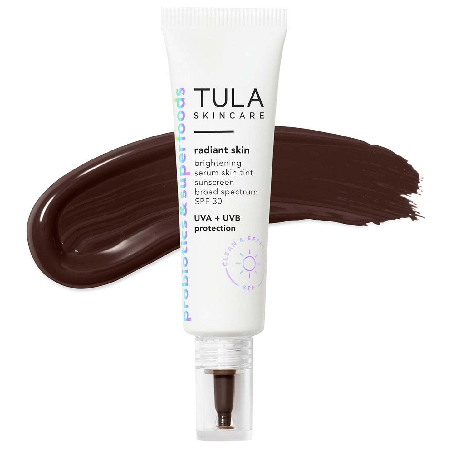 TULA Radiant Skin Brightening Serum Tint - SPF 30 Facial Sunscreen | Lightweight Formula Evens Skin Tone | 1.0 fl. oz.