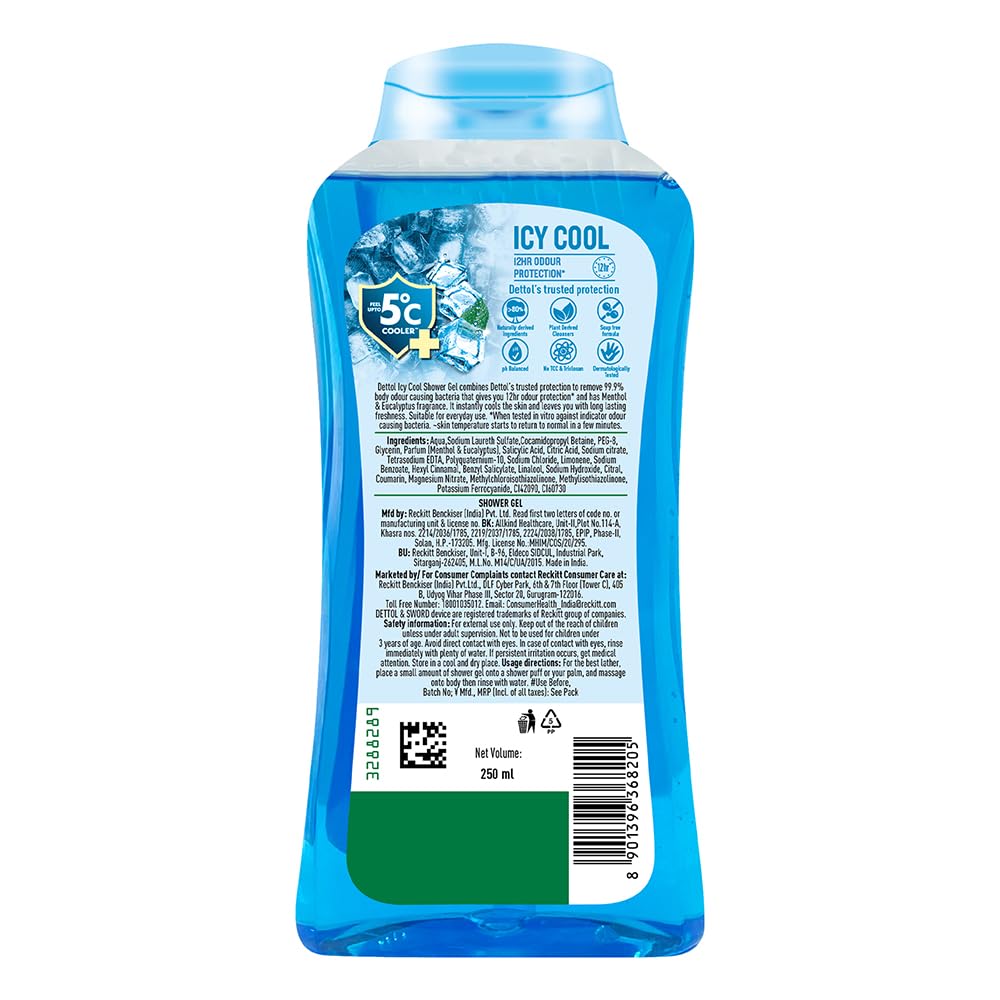 Dettol Body Wash and shower Gel, Cool - 250ml