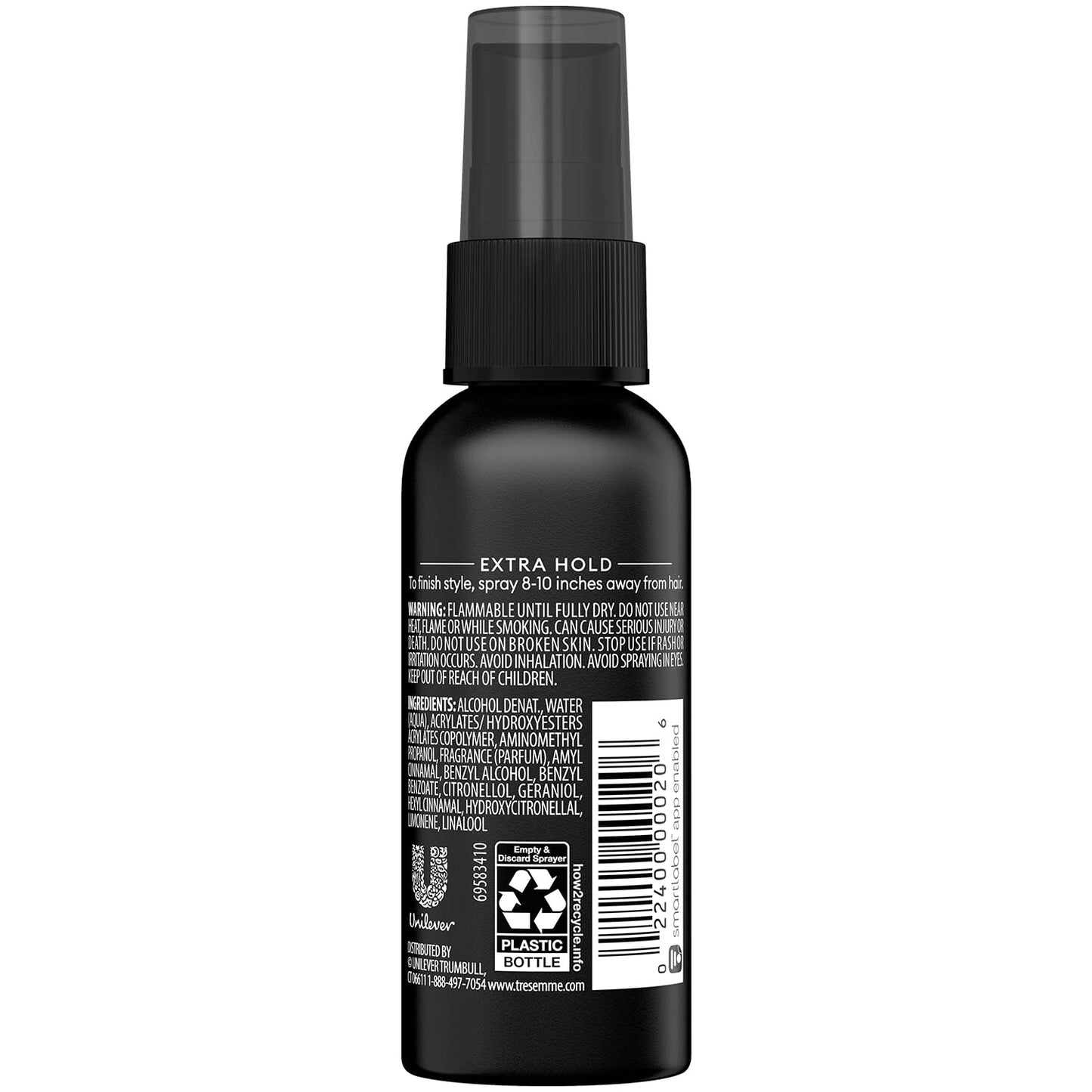 TRESemmé Tres Two Spray with Extra Hold Non-Aerosol Hairspray, Travel Size, Extra-Firm Control, Strong Hold with Touchable Feel, Humidity Resistant, Frizz Control, 2 pk – 2 oz Bottles