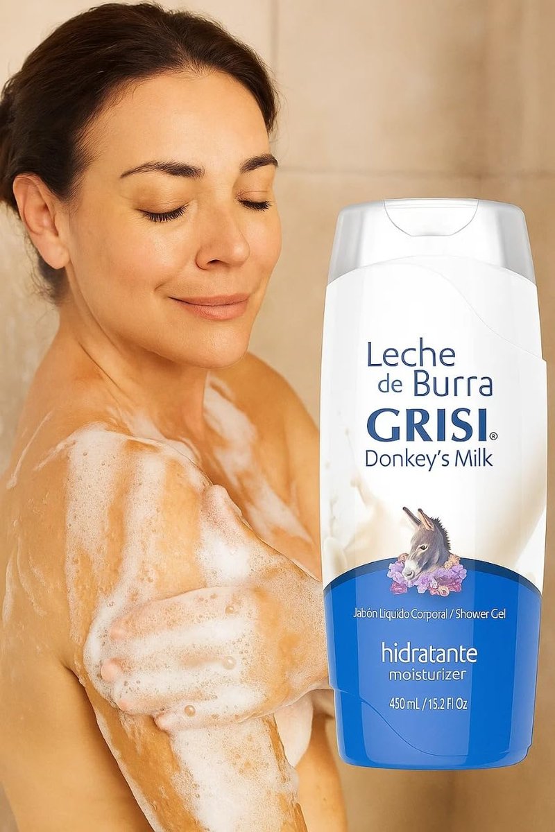 GRI-SI Donkey’s Milk Moisturizing Shower Gel – 13.5 fl oz | Hydrating Body Wash with Lavender & Donkey Milk for Soft and Nourished Skin