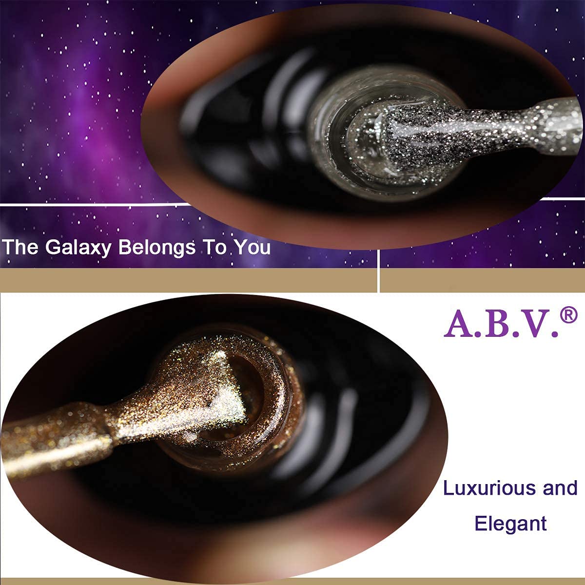 ABV Gel Nail Polish Kit - 12 Colors with 48W UV LED Nail Lamp | Soak Off Base & Top Coat, Nail Art Tools for Home Use