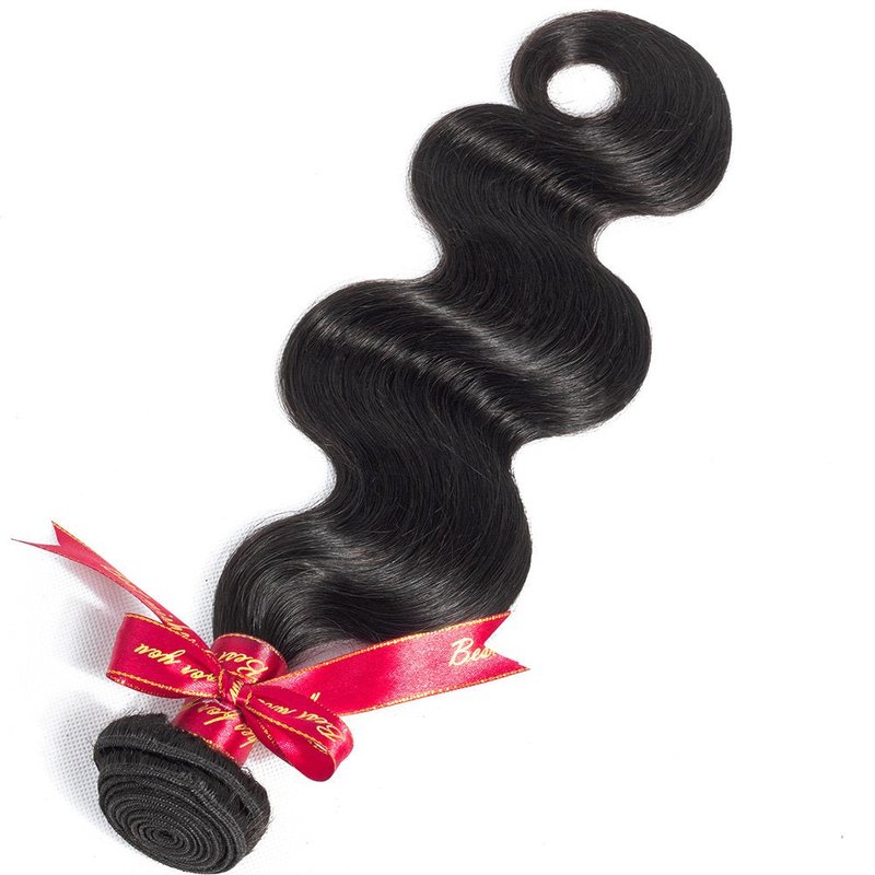 Brazilian Body Wave Virgin Hair Extensions - 7A Grade Unprocessed Natural Black | 12 Inch Bundle